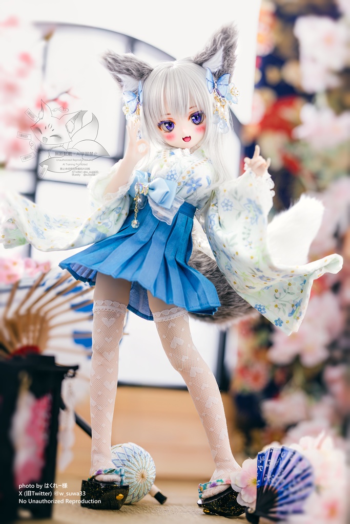 「花見小町」 MDD・SDM通用 ドール服 着物 和洋服 8点セット 2WAY♪