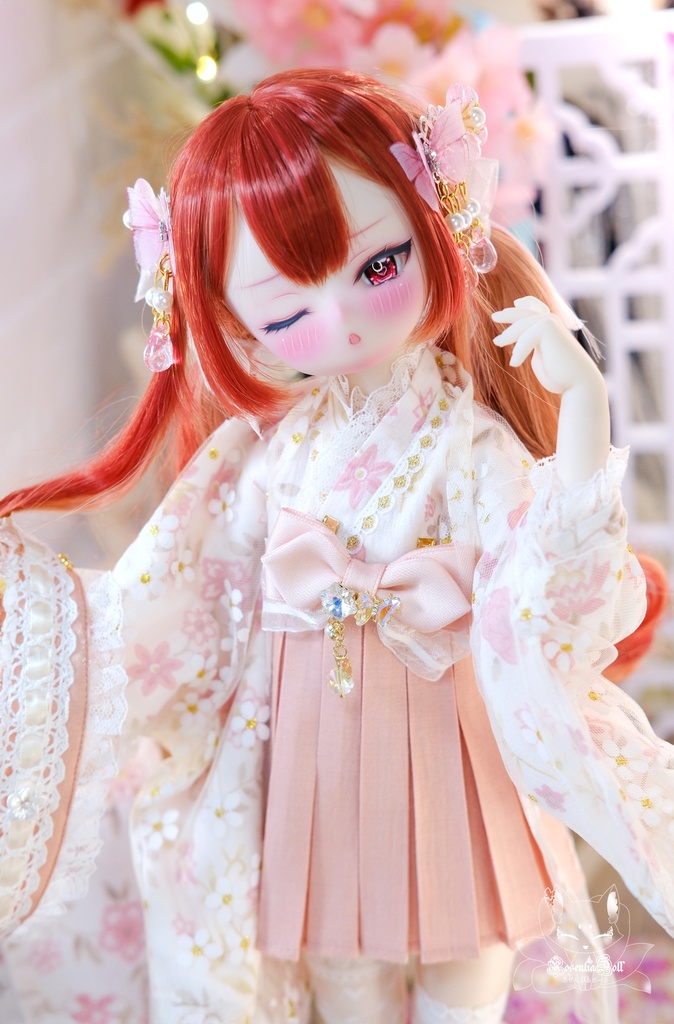 「花見小町」 MDD・SDM通用 ドール服 着物 和洋服 8点セット 2WAY♪