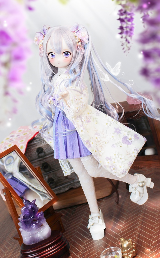 「花見小町」 MDD・SDM通用 ドール服 着物 和洋服 8点セット 2WAY♪