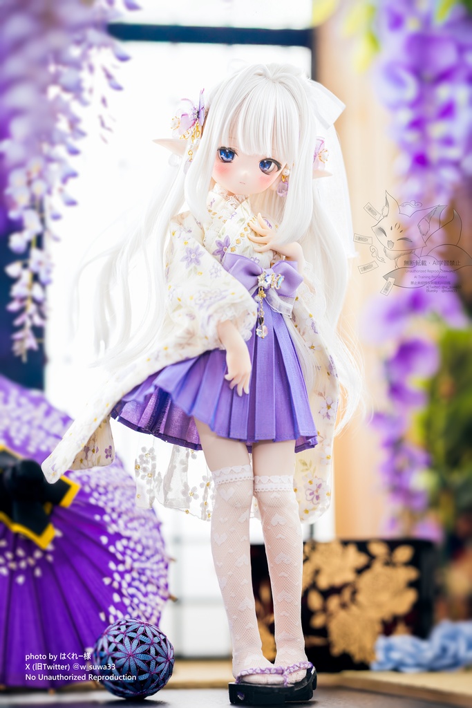 「花見小町」 MDD・SDM通用 ドール服 着物 和洋服 8点セット 2WAY♪