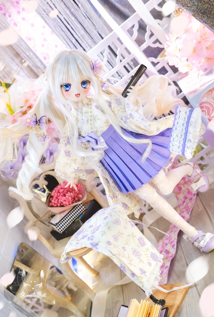 「花見小町」 MDD・SDM通用 ドール服 着物 和洋服 8点セット 2WAY♪