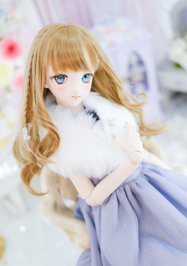 「もふもふショール」 1/4サイズ~1/3サイズドール通用 ファーショール 着物 洋服