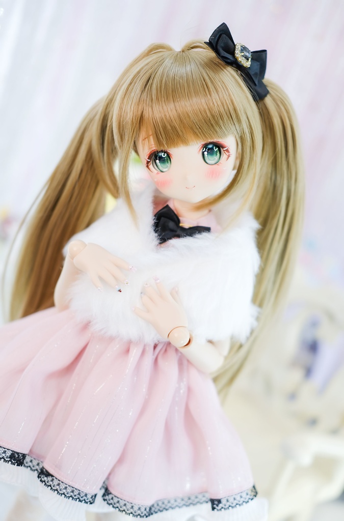 「もふもふショール」 1/4サイズ~1/3サイズドール通用 ファーショール 着物 洋服