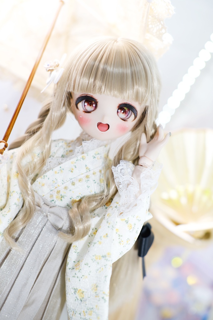 【完売御礼】「はなさき小町」 MDD・SDM通用 2WAY ドール服 羽織付き洋風着物 8点セット