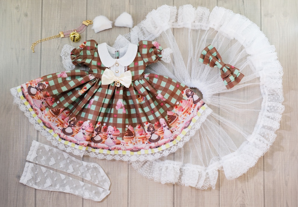 「甘々猫チョコ」MDD・SDM・1/4サイズ通用 ドール服 6点セット