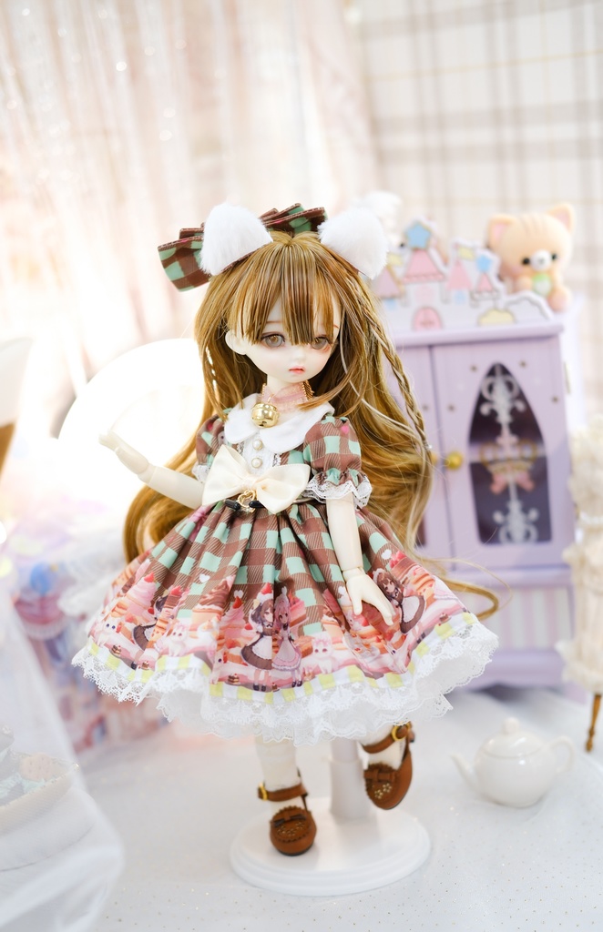 「甘々猫チョコ」Tinyfox・幼SD・1/6サイズ通用 ドール服 6点セット