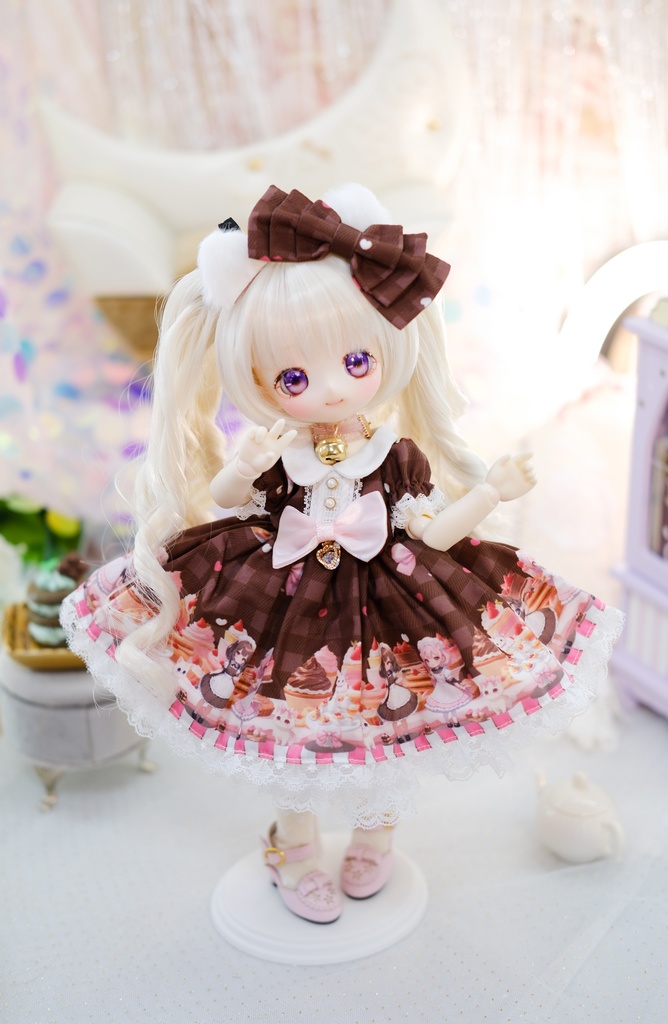 「甘々猫チョコ」Tinyfox・幼SD・1/6サイズ通用 ドール服 6点セット