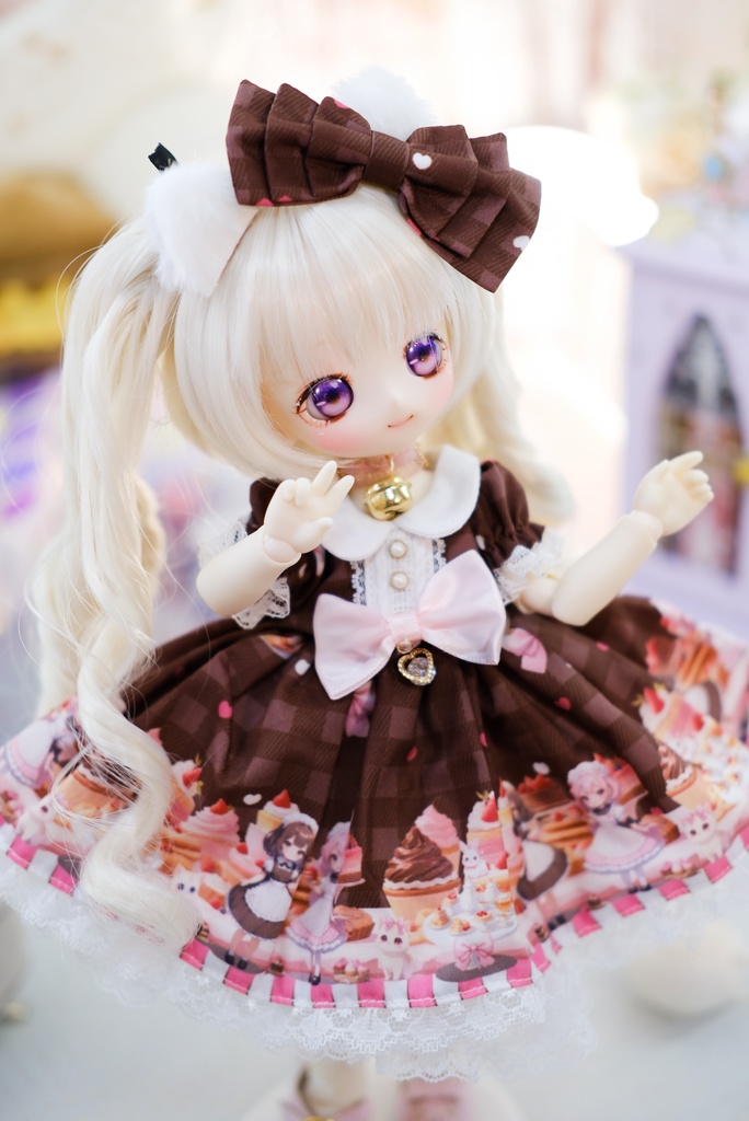 「甘々猫チョコ」Tinyfox・幼SD・1/6サイズ通用 ドール服 6点セット