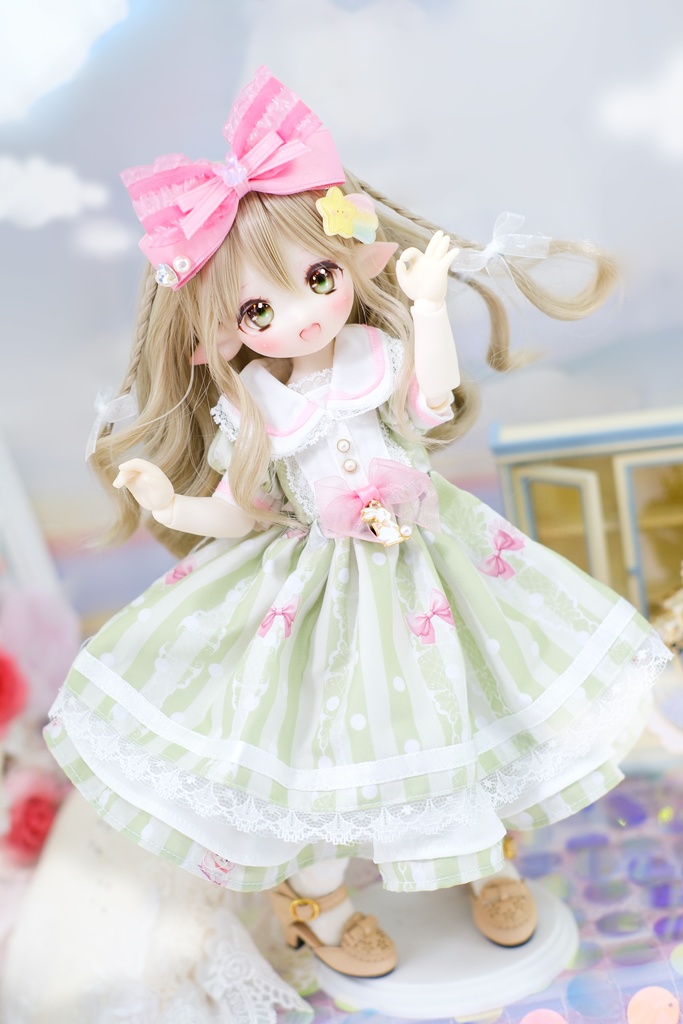 「びょんびょん天使飴」Tinyfox・幼SD・1/6サイズ通用 ドール服 5点セット