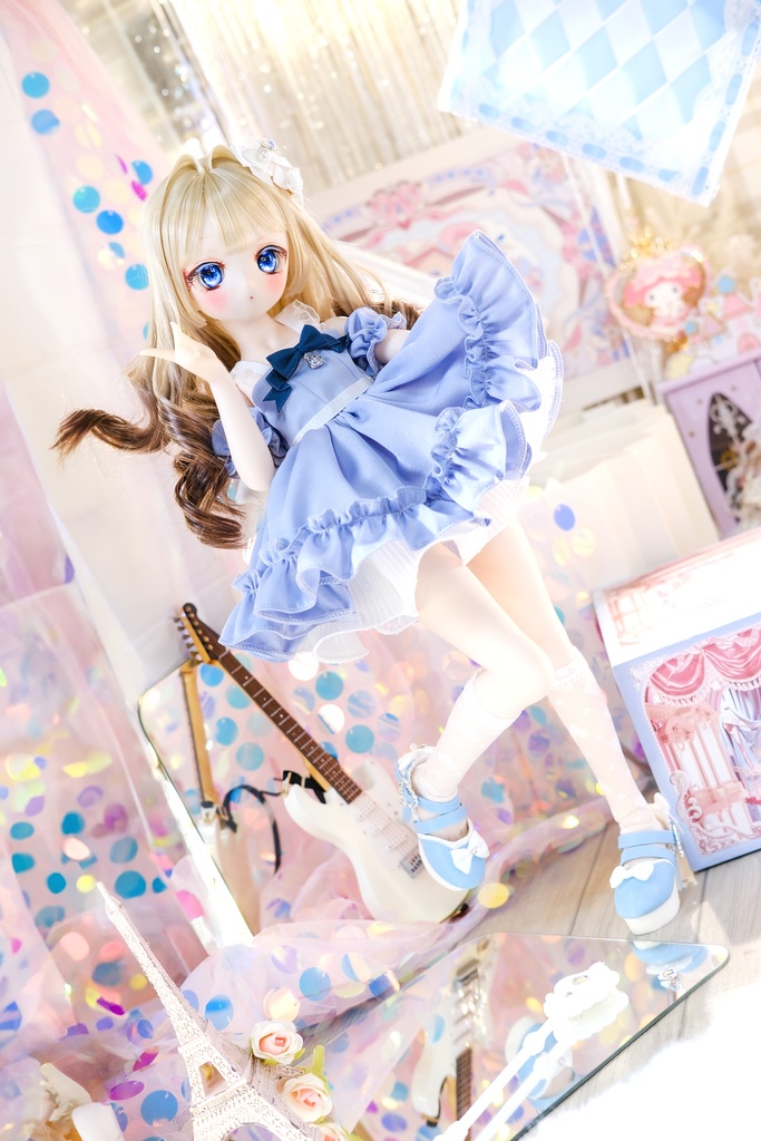 「微糖オルゴール」MDD・SDM通用 ドール服 ワンピース ソックス 7点セット