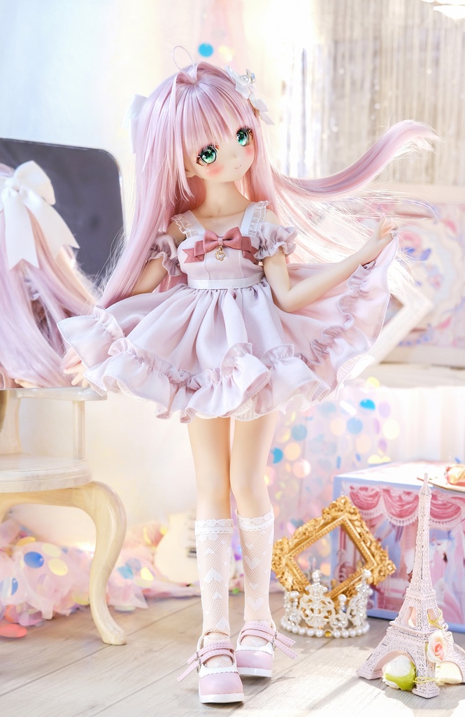 「微糖オルゴール」MDD・SDM通用 ドール服 ワンピース ソックス 7点セット