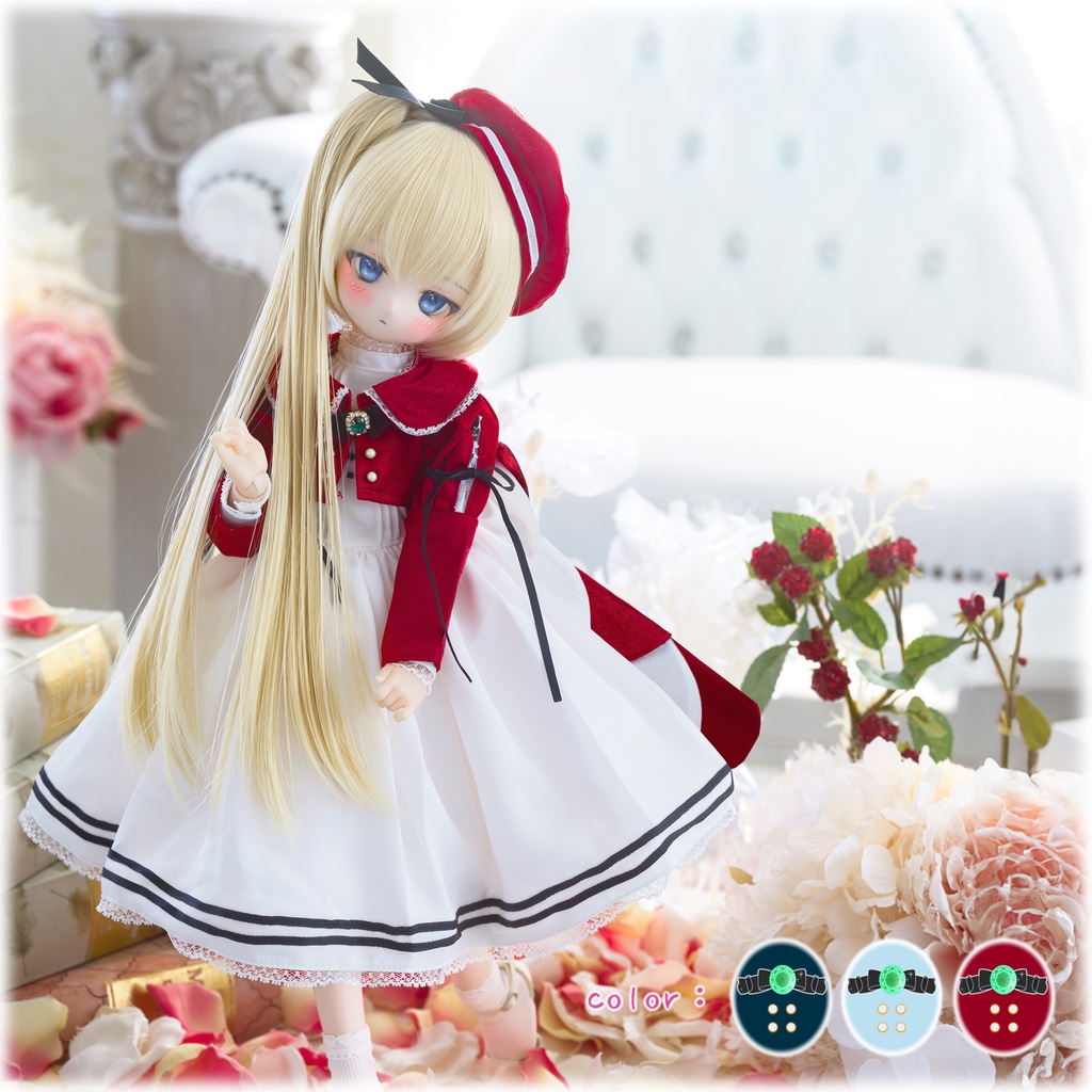 「エメラルドの扉」MDD・SDM通用 ドール服 ワンピース 8点セット