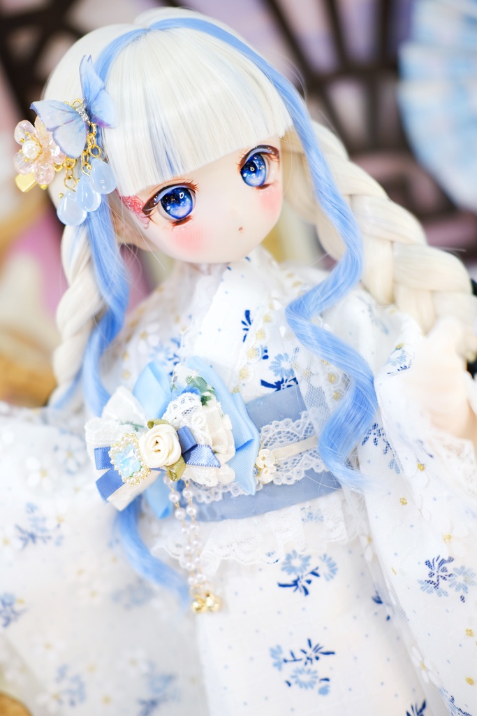 【完売御礼】「アクア小町」MDD・SDM・1/4サイズ通用 2WAY着物 和洋服 ドール服 8点セット