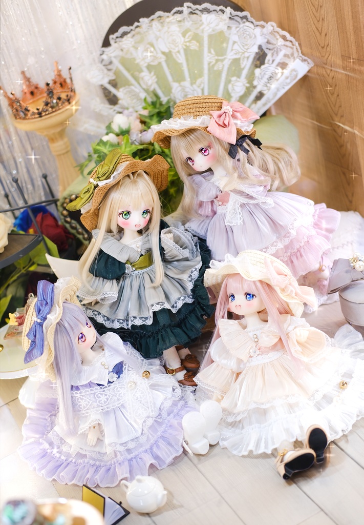 「山茶花のささやき」幼SD・Tinyfox・1/6通用 ドール服 8点セット