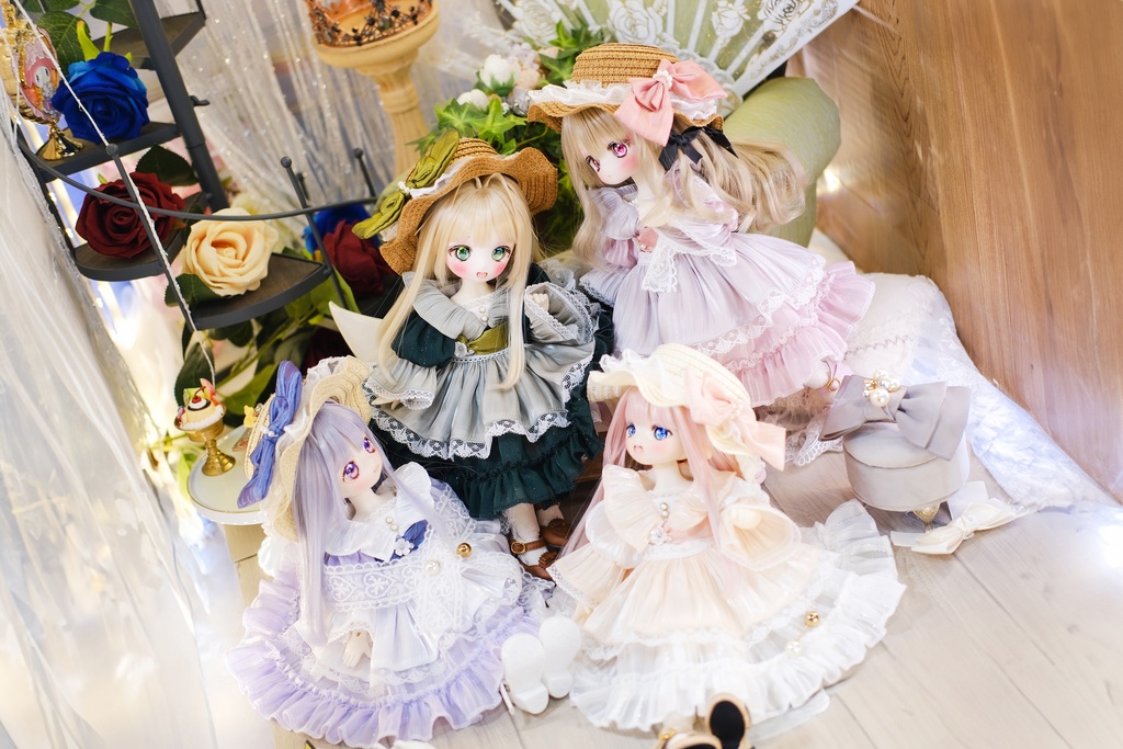 「山茶花のささやき」幼SD・Tinyfox・1/6通用 ドール服 8点セット