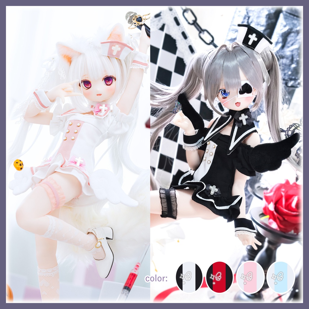 「ピュア♡領域」MDD・SDM通用 ドール服 ナース服 8点セット