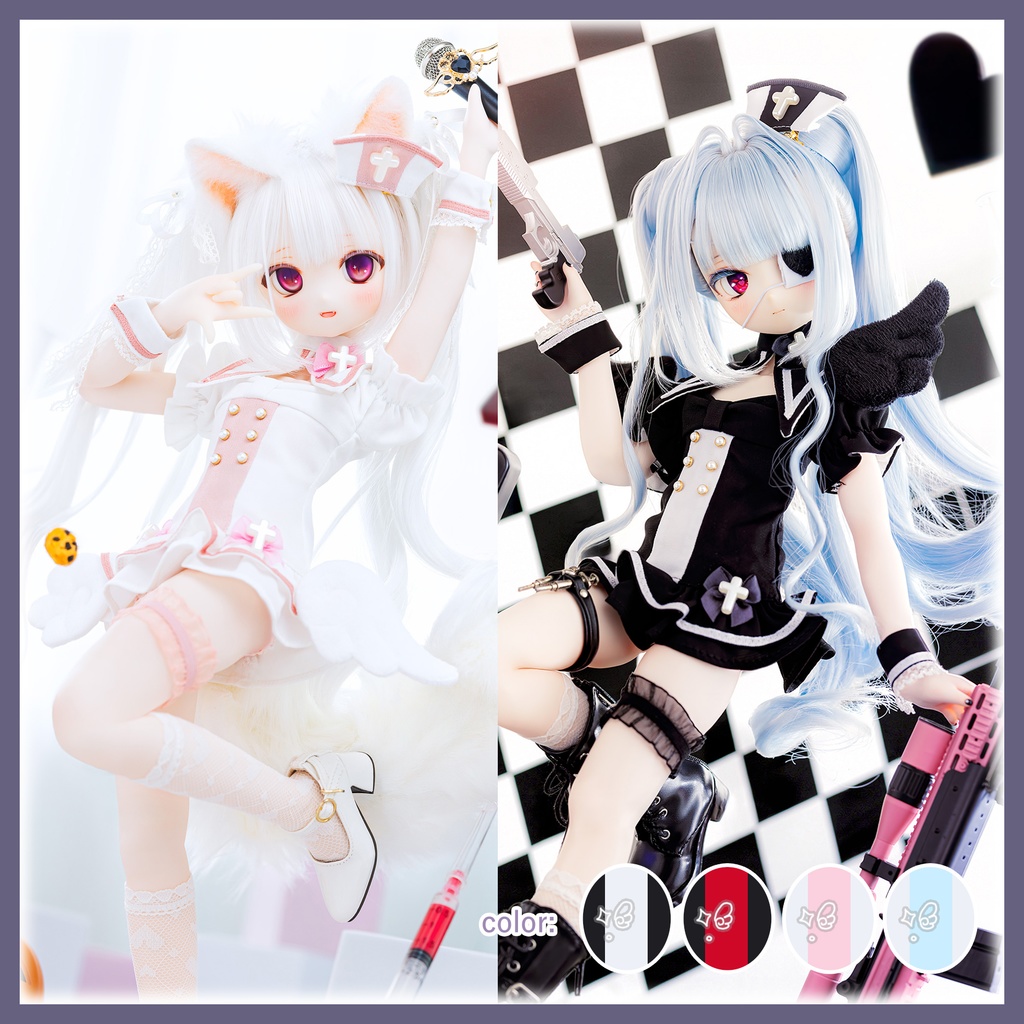 「ピュア♡領域」MDD・SDM通用 ドール服 ナース服 8点セット