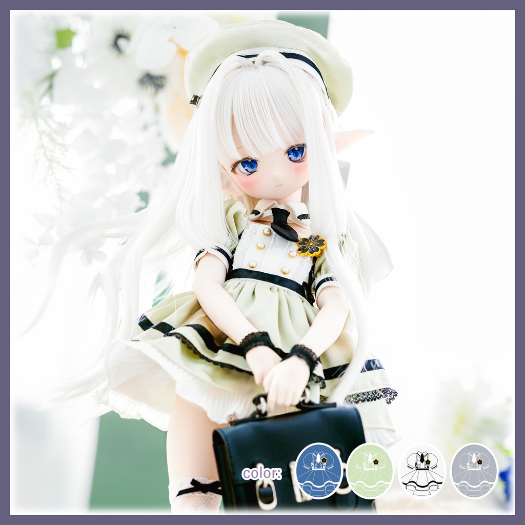 CODE:「黒桜学園」MDD・SDM・1/4サイズ通用 ドール服 9点セット