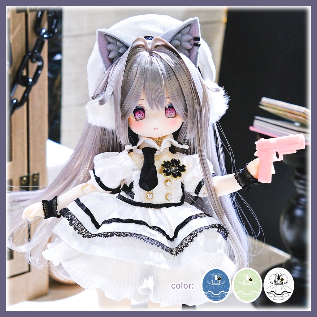 CODE:「黒桜学園」幼SD・Tinyfox・1/6通用 ドール服 9点セット