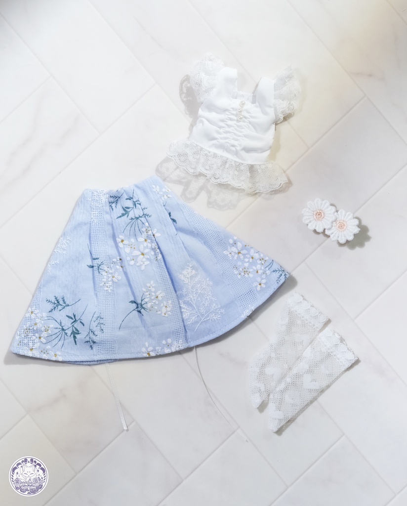 「ブロッサムミューズ」Tinyfox・幼SD通用 ドール服 日常スカート 4点セット