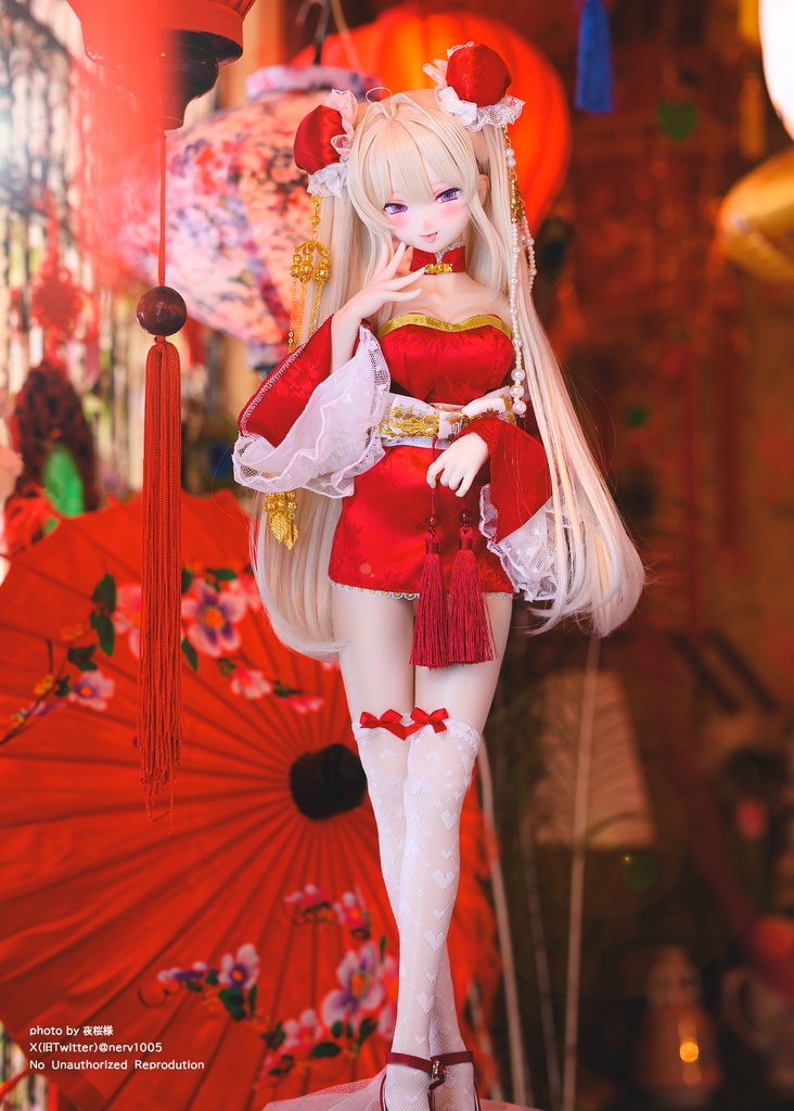 「瑠璃香」DD・SD通用 ドール服 チャイナ服 8点セット