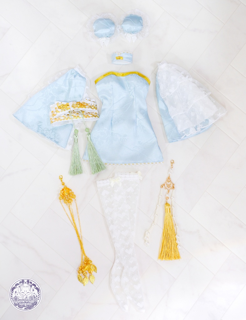 「瑠璃香」DD・SD通用 ドール服 チャイナ服 8点セット