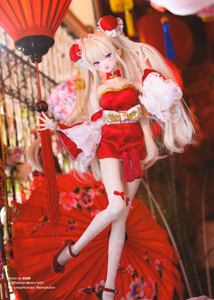 「瑠璃香」DD・SD通用 ドール服 チャイナ服 8点セット