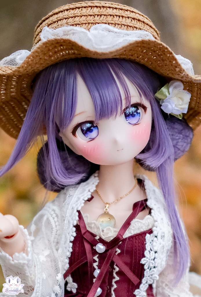 「レース付き麦わら帽子」8~9インチ リボン6色♪ (帽子単品)
