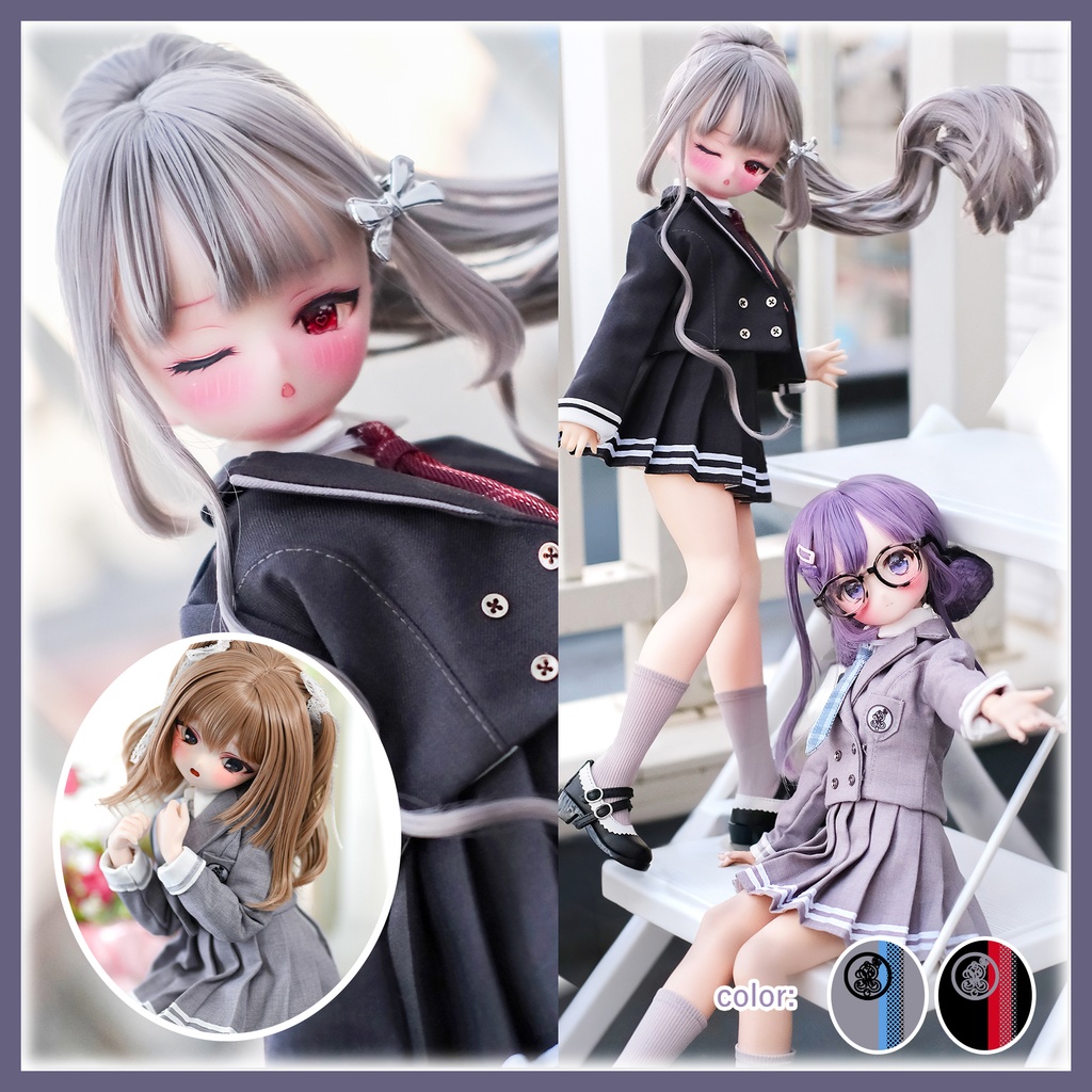 「羅ノ宮女子高等学校」MDD・SDM通用 ドール服 5点セット