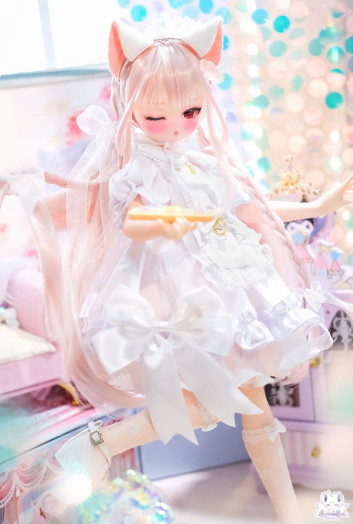 「メイド注意にゃ」2WAY~MDD・SDM通用 ドール服 8点セット