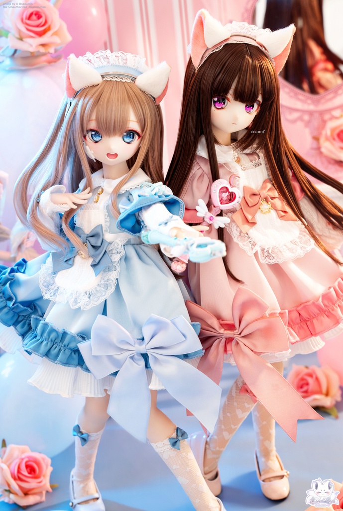 「メイド注意にゃ」2WAY~MDD・SDM通用 ドール服 8点セット