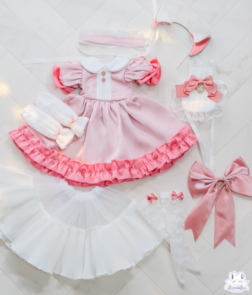 「メイド注意にゃ」2WAY~MDD・SDM通用 ドール服 8点セット