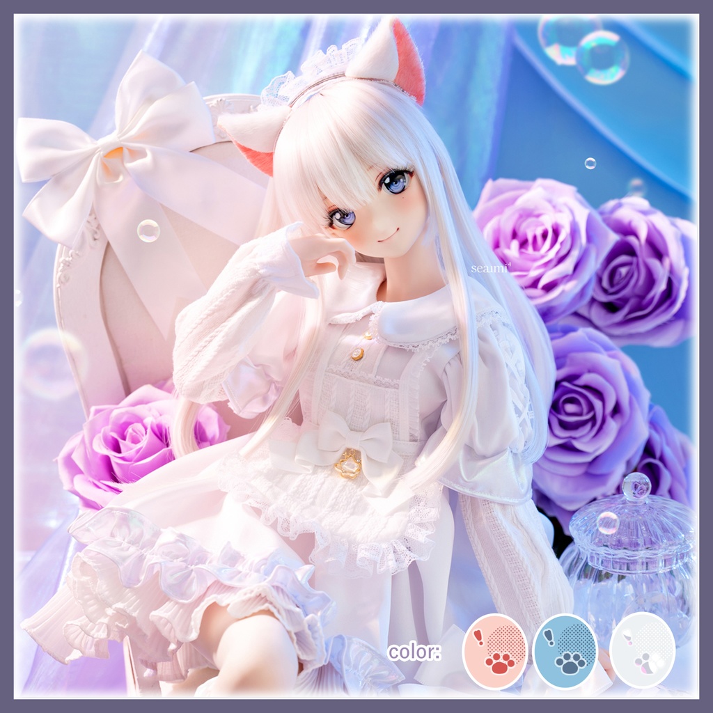 「メイド注意にゃ」2WAY～DD・SD通用 ドール服 8点セット