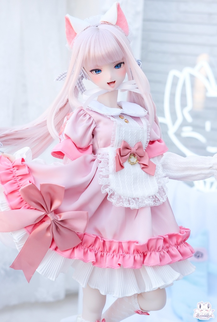「メイド注意にゃ」2WAY~DD・SD通用 ドール服 8点セット