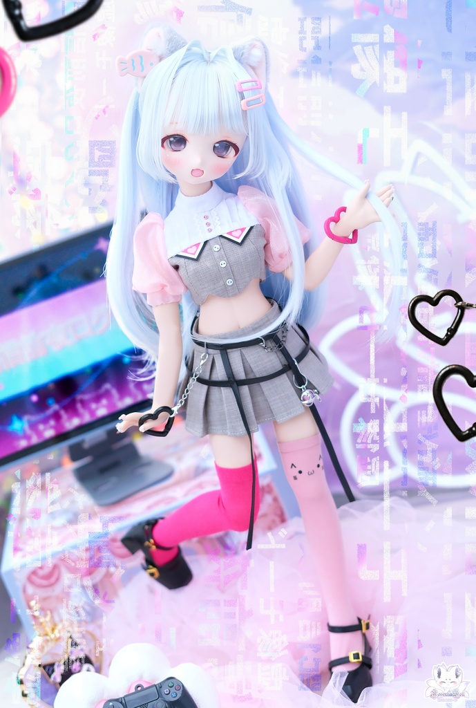 「配信前夜ログイン-虚像モード-」MDD・DDP ドール服 8点セット