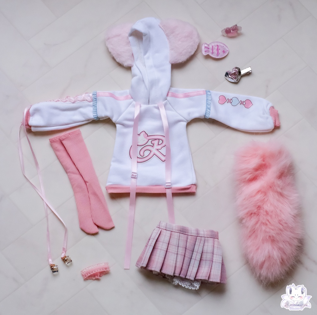 「けもみみ休日」MDD・DDP・SDM通用 ドール服 6点セット