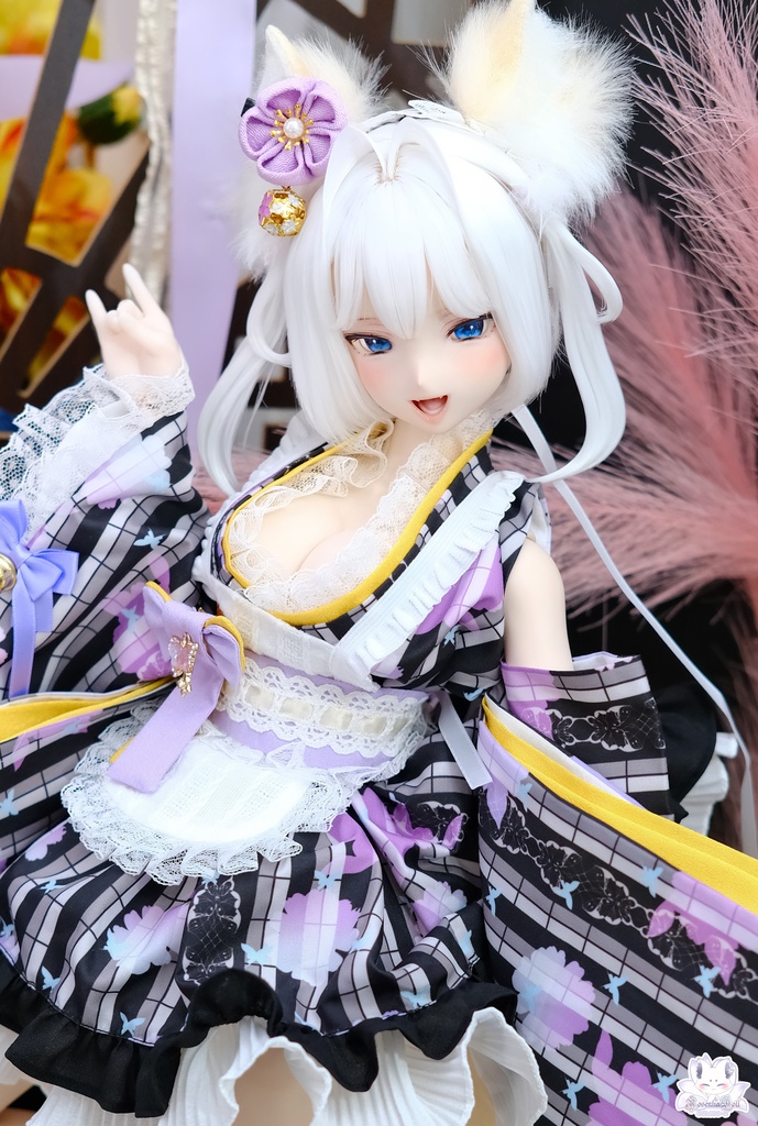 「メイド万華鏡」DD・DDS・SDgr・1/3サイズ ドール服 11点セット 着物 和風メイド服