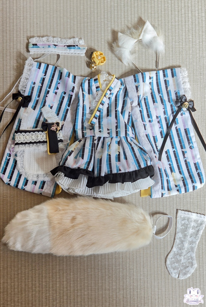「メイド万華鏡」DD・DDS・SDgr・1/3サイズ ドール服 11点セット 着物 和風メイド服