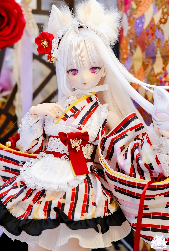 「メイド万華鏡」DD・DDS・SDgr・1/3サイズ ドール服 11点セット 着物 和風メイド服