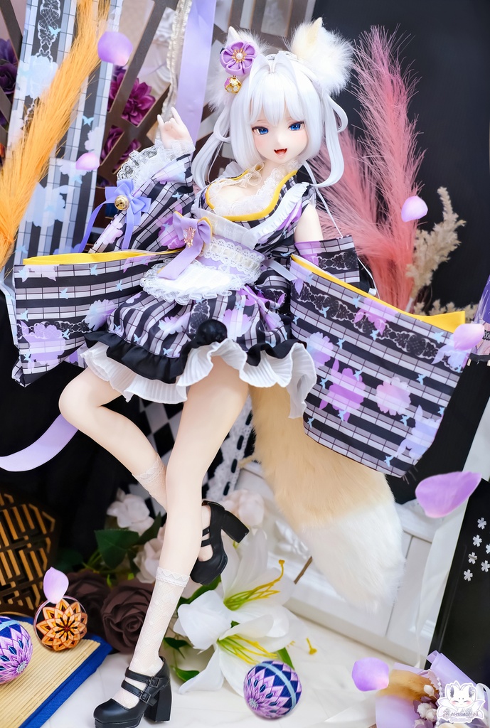 「メイド万華鏡」DD・DDS・SDgr・1/3サイズ ドール服 11点セット 着物 和風メイド服