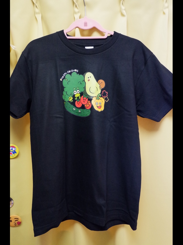 おやさいフレンズTシャツ●メンズ黒