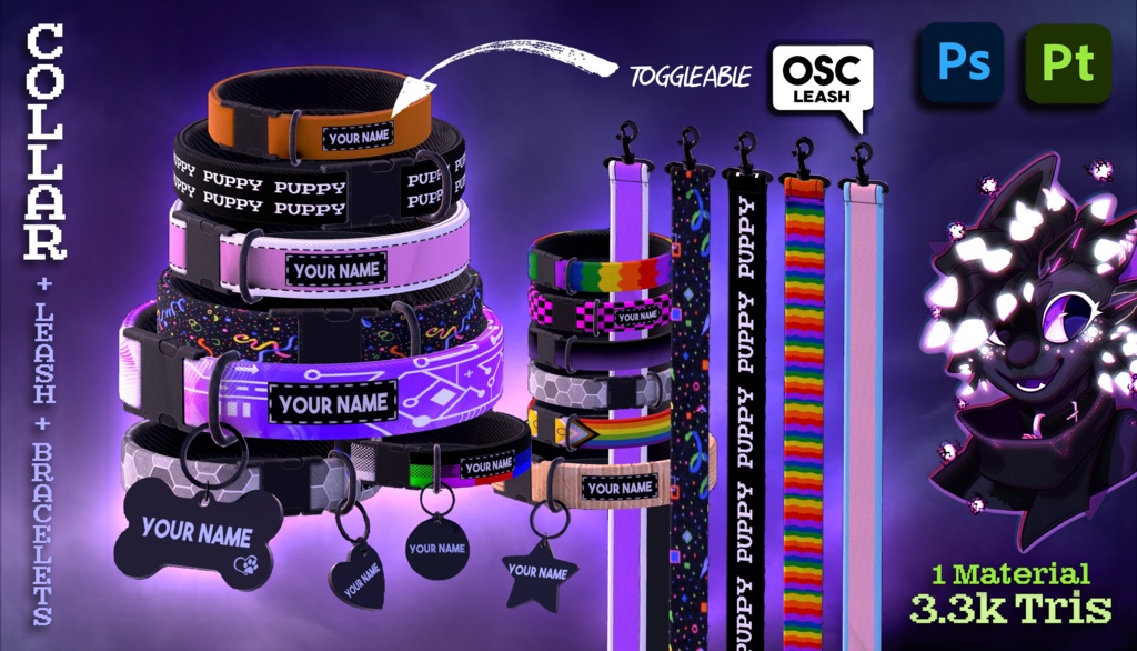 CHIRP Collar Megapack (+ OSC Leash & Bracelets + Pride Pack)