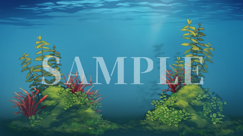 【動く背景素材】揺れる水草