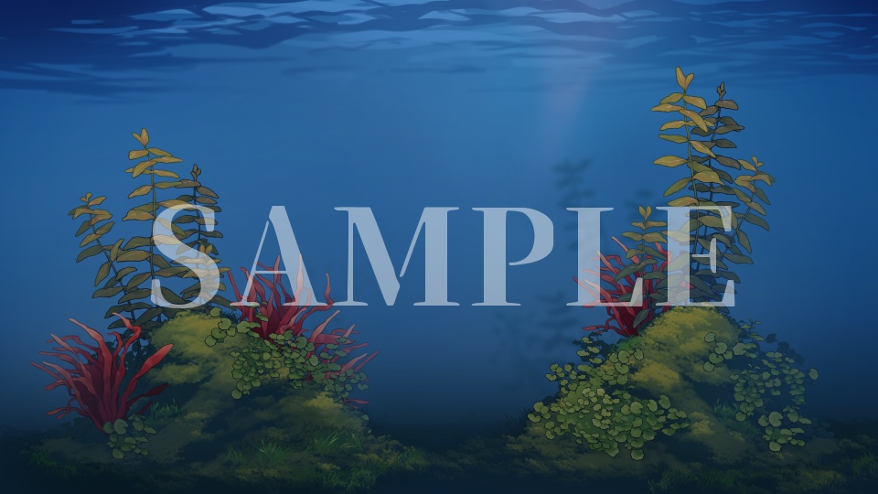 【動く背景素材】揺れる水草