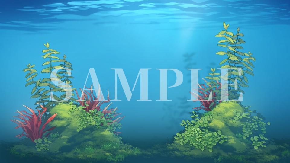 【動く背景素材】揺れる水草