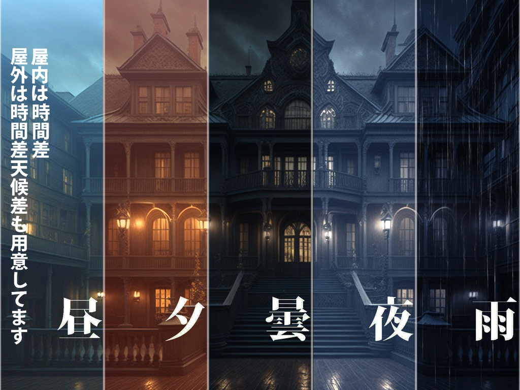 A研AI背景素材集v2 洋館(ホラー風) 500