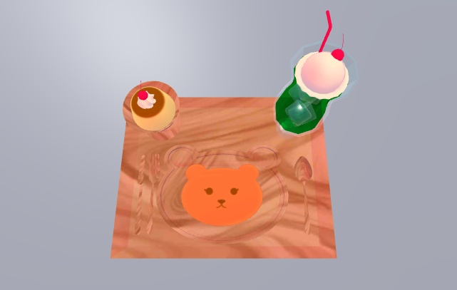 VRchat想定　ふわふわくまちゃんパンケーキアセット無料版