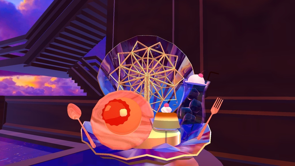 VRChat想定 レトロなカフェアセット