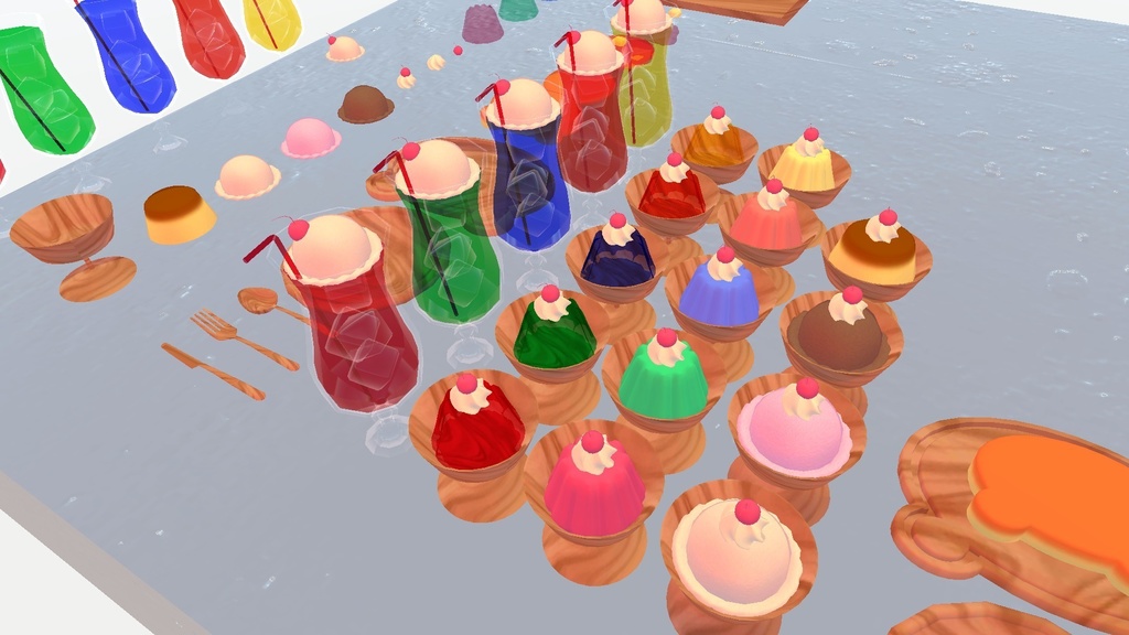 VRChat想定 レトロなカフェアセット