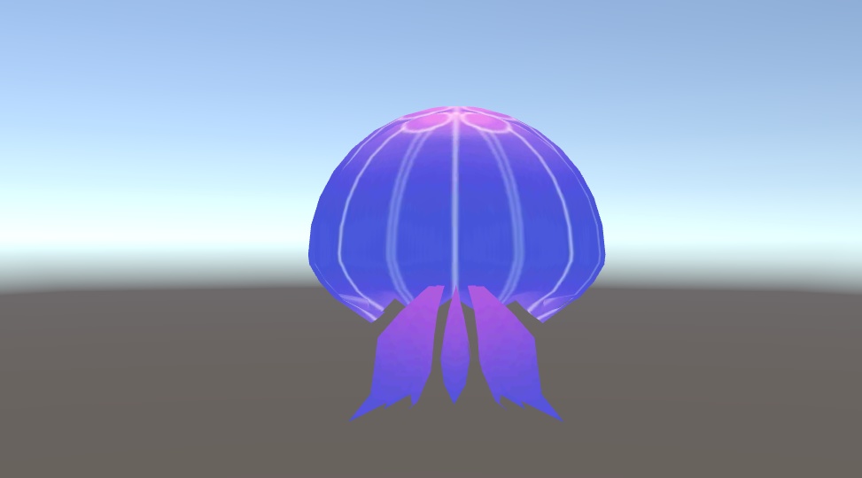 VRChat想定 追従型ペット ふわふわお散歩クラゲ